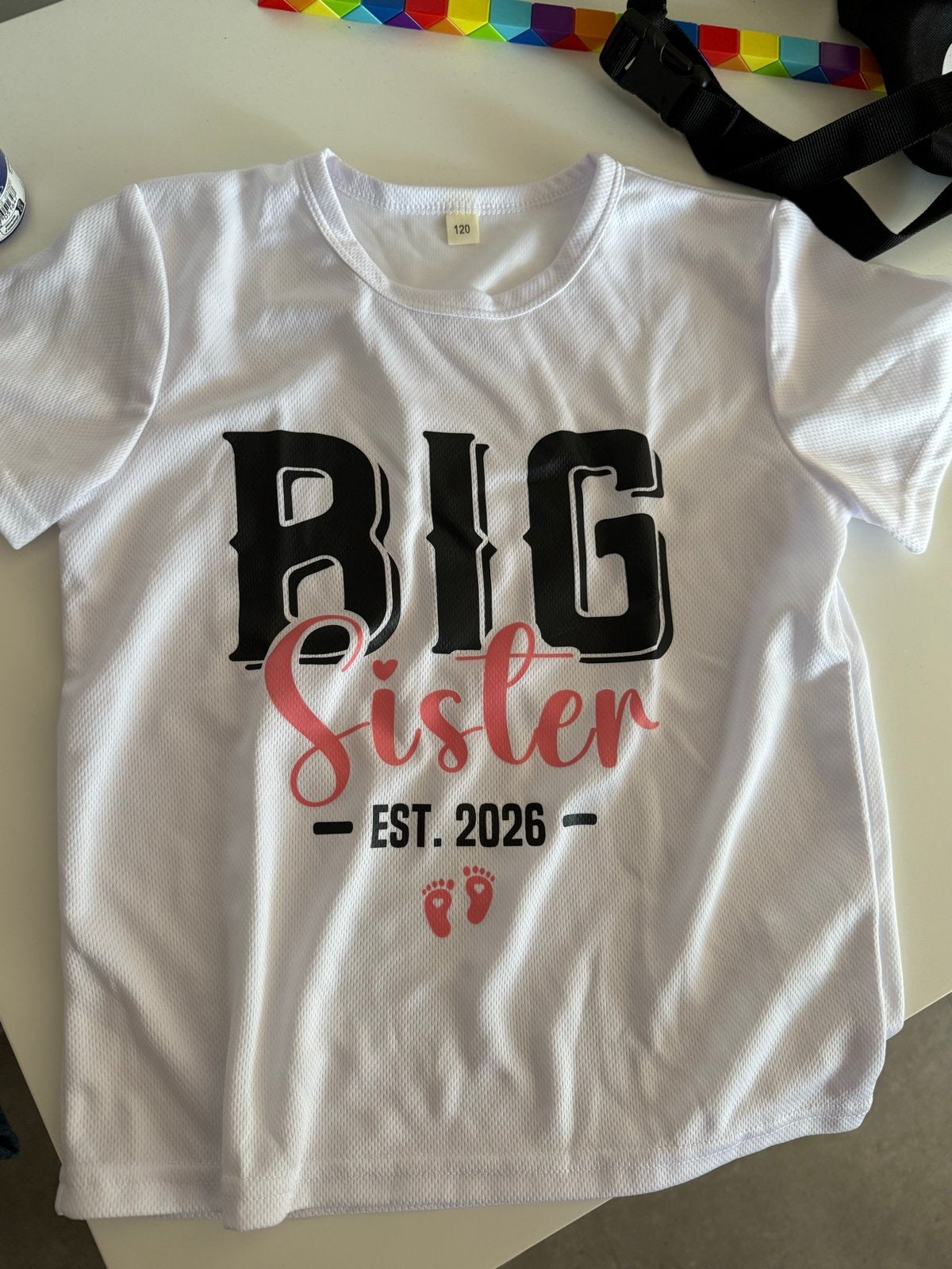 T-shirt 'Big Sister EST. 2026' - Nieuw, Ophalen of Verzenden, Nieuw, Meisje