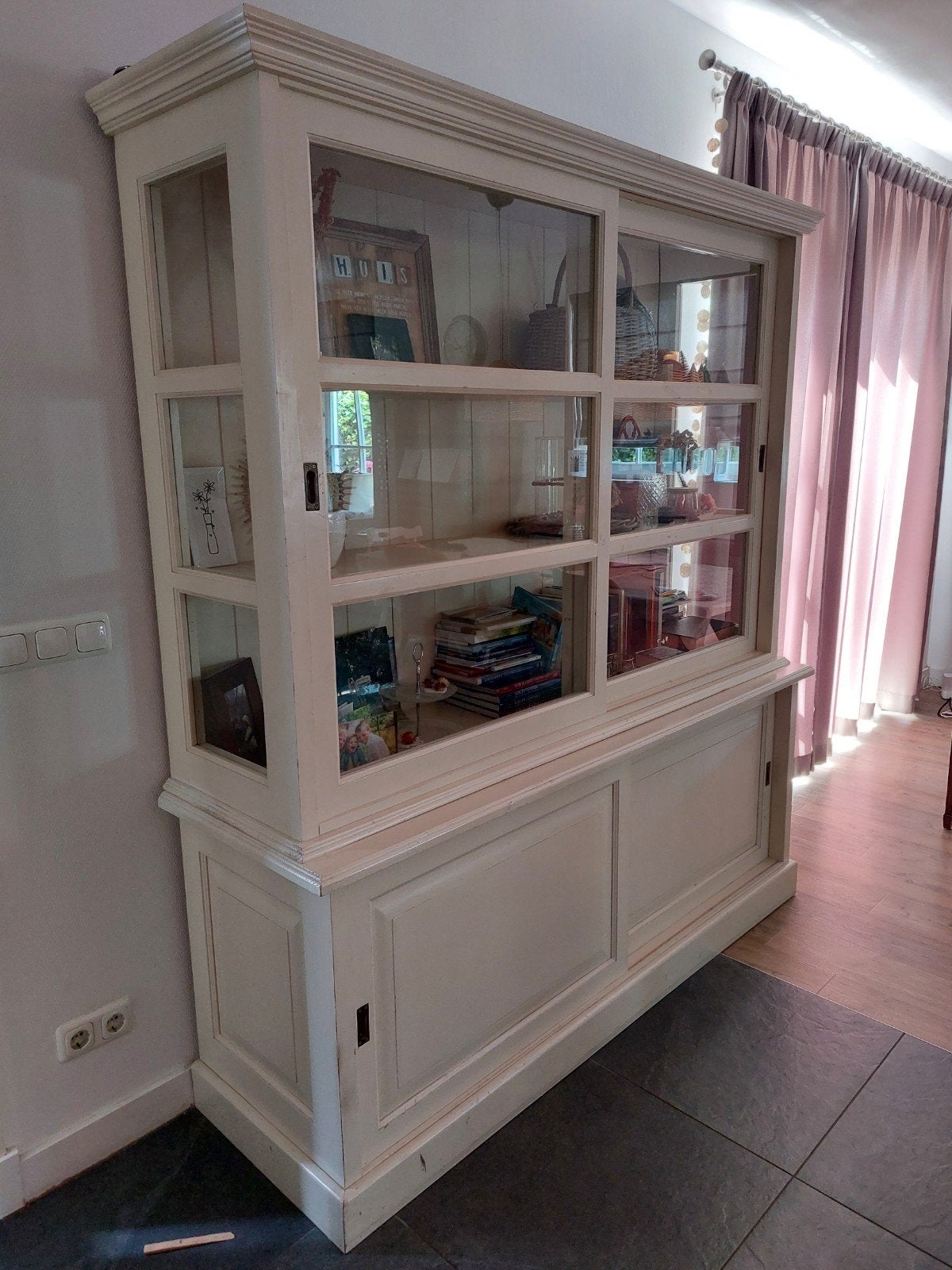 Kast,  apothekerskast / vitrinekast, gebruikt, Ophalen, 100 tot 150 cm, Glas, 25 tot 50 cm