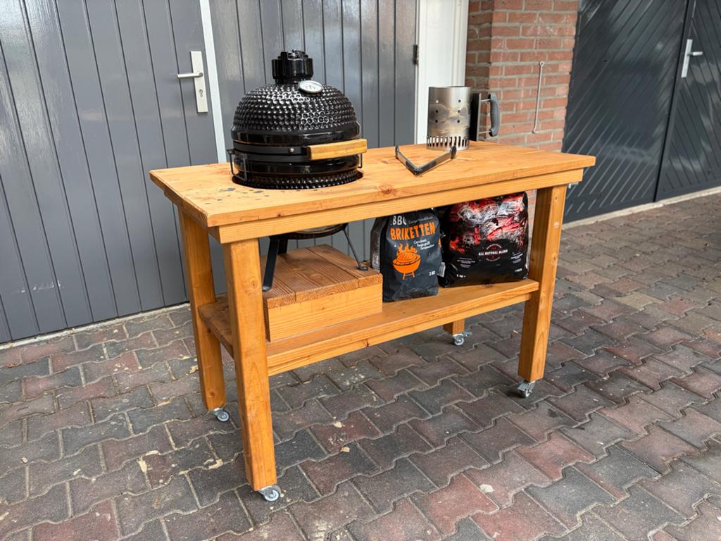 Kamado Mini BBQ incl. tafel en toebehoren, Tuin en Terras, Ophalen, Gebruikt