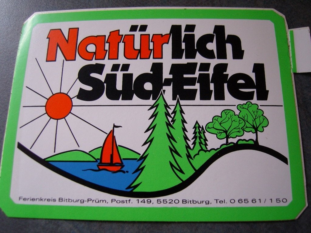 sticker natürlich süd-eifel - duitsland - bitburg prüm, Ophalen, Zo goed als nieuw