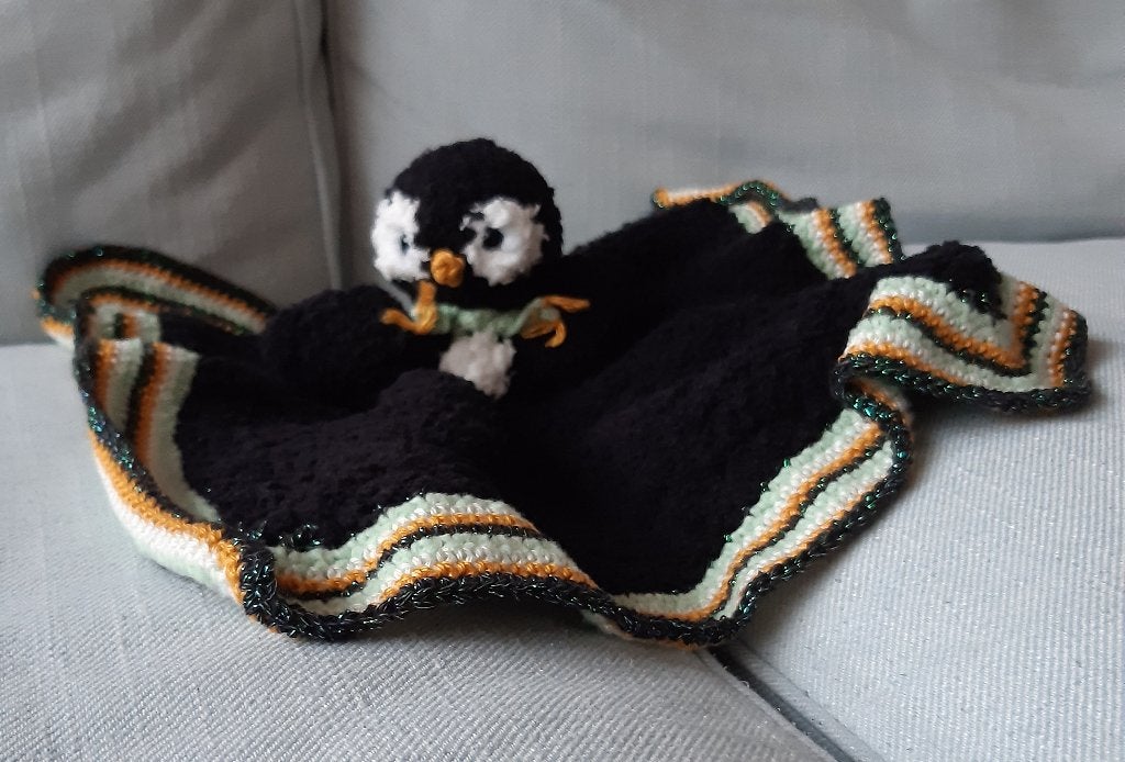 Mini knuffeldekentje / doekje Woolytoons Pinguïn, Ophalen, Nieuw, Overige typen, Handgemaakt