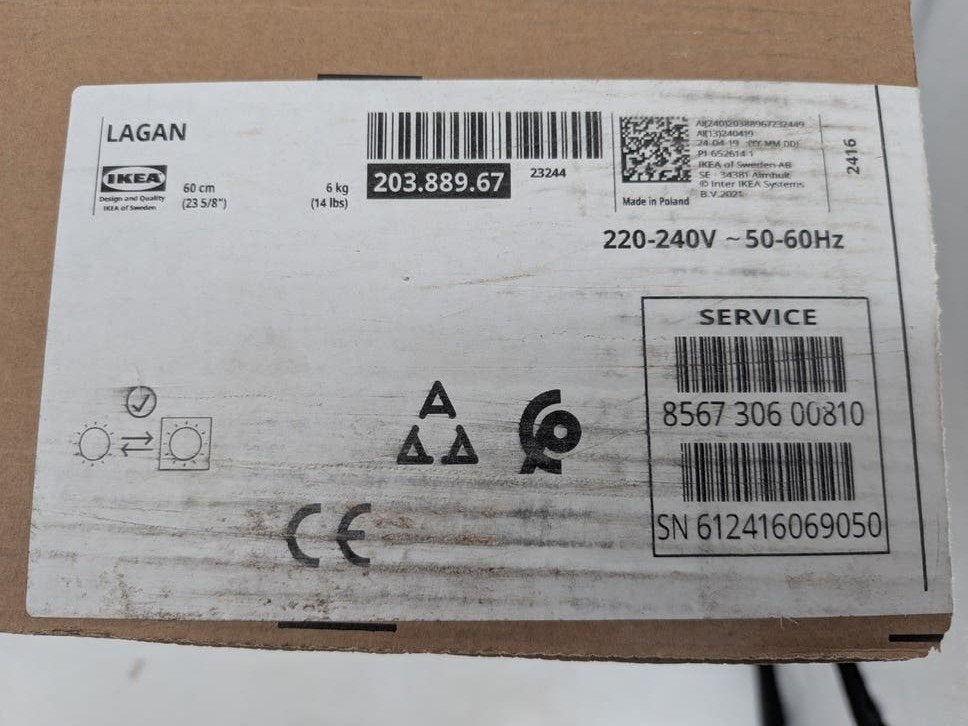IKEA LAGAN Afzuigkap 60 cm – Nieuw in Originele Verpakking, Minder dan 200 m³ per uur, Onderbouw afzuigkap, Nieuw, Ophalen of Verzenden