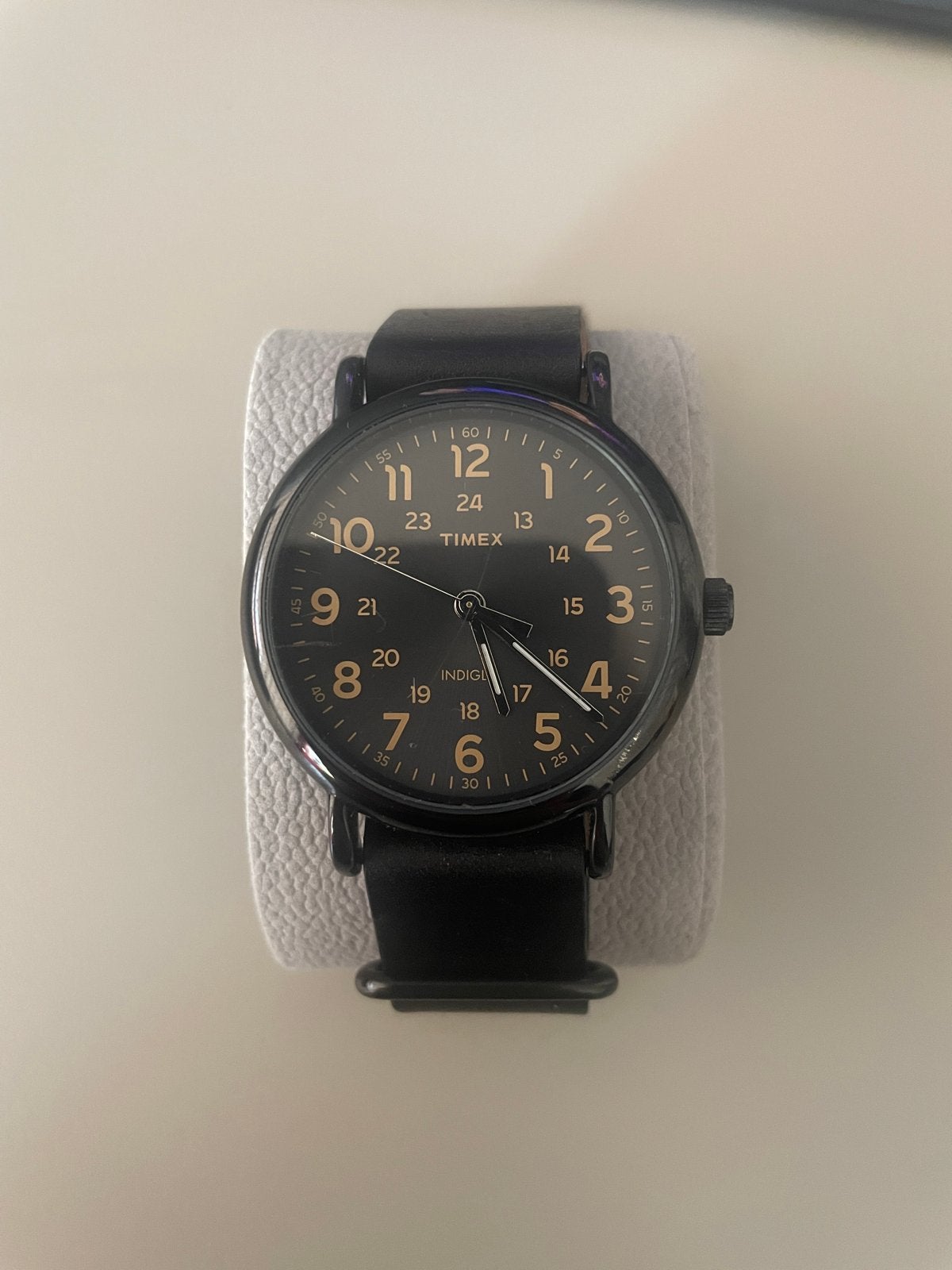 Timex Indigo Quartz Horloge - Zwart met Leren Band, Sieraden, Tassen en Uiterlijk, Horloges | Heren, Overige merken, Overige materialen