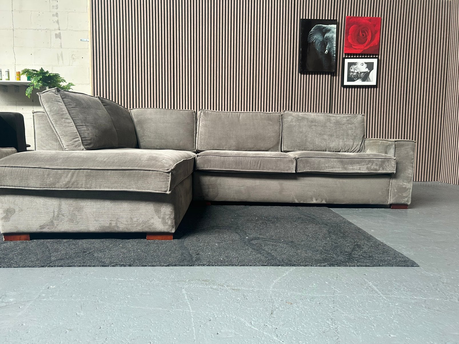 GRATIS LEVERING RIBSTOF HOEKBANK 288X200 GEREINIGD, 250 tot 300 cm, Ribstof, Hoekbank, Ophalen of Verzenden