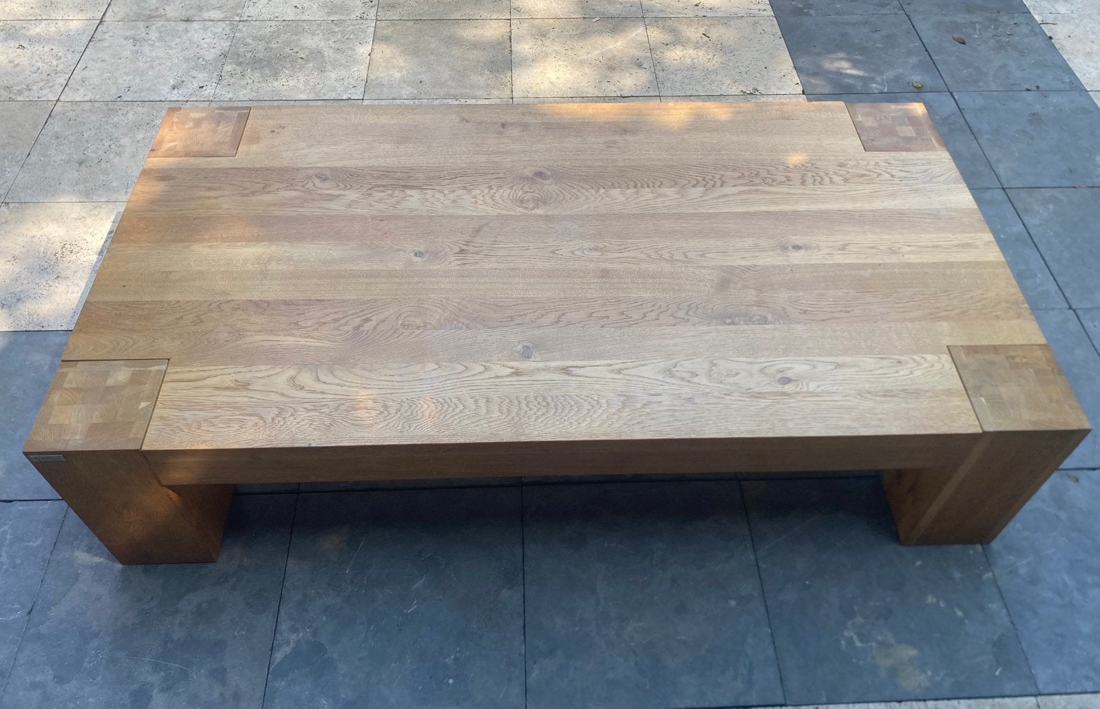 Massief eiken salontafel Goossens, Ophalen, 100 tot 150 cm, 50 tot 100 cm, Zo goed als nieuw