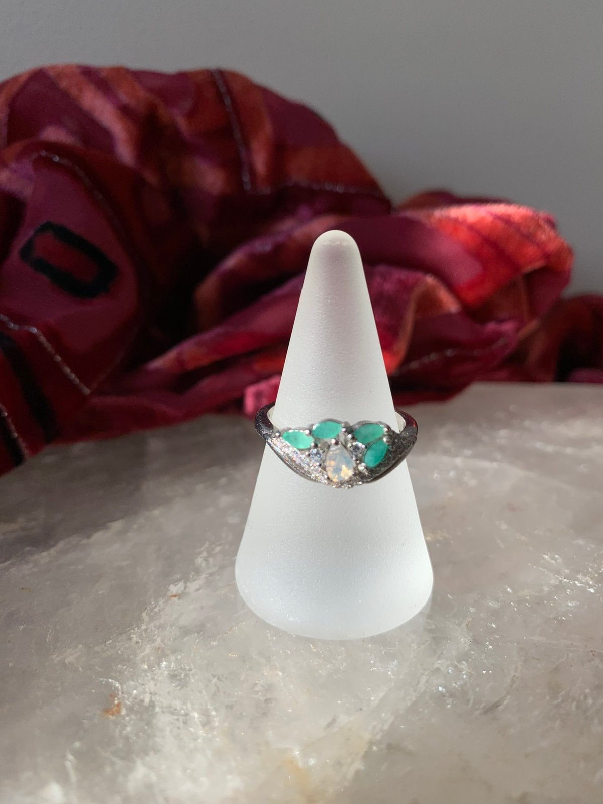 Smaragd edelopaal opaal geluk creatief vreugde magie uniek, Sieraden, Tassen en Uiterlijk, Ringen, Magnolia11, Nieuw, Ophalen of Verzenden