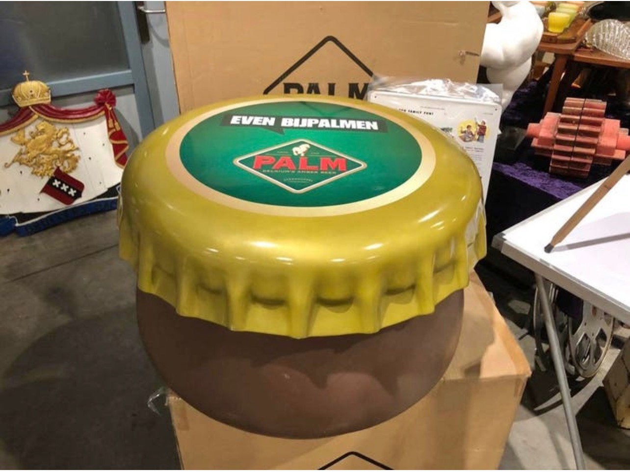 RECLAME POEF PALM BIER NIEUW IN DOOS, Ophalen, Nieuw, Gebruiksvoorwerp