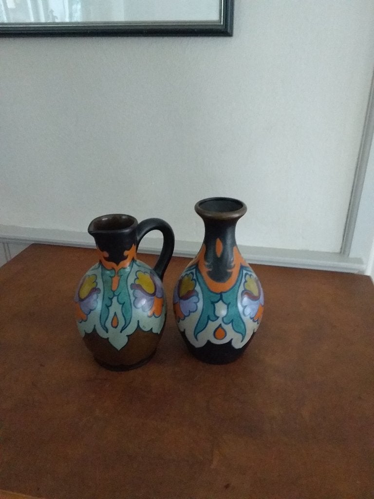 Vaas en kan Adrar aardewerk, Antiek en Kunst, Ophalen