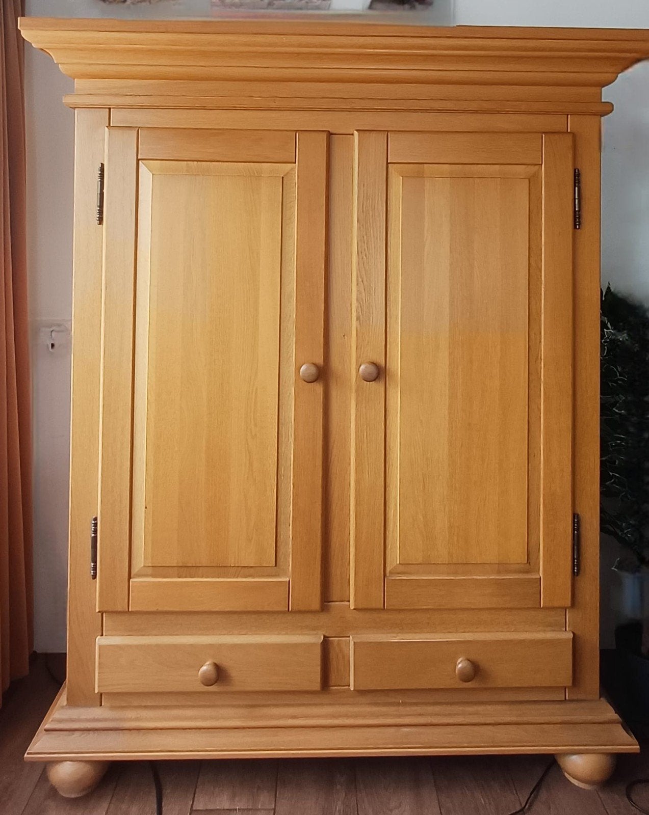 Massief blank eiken houten toogkast met lades, Ophalen