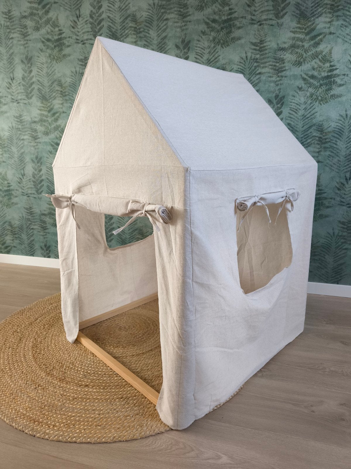 Linnen speelhuis / tent / hut, Ophalen, Gebruikt