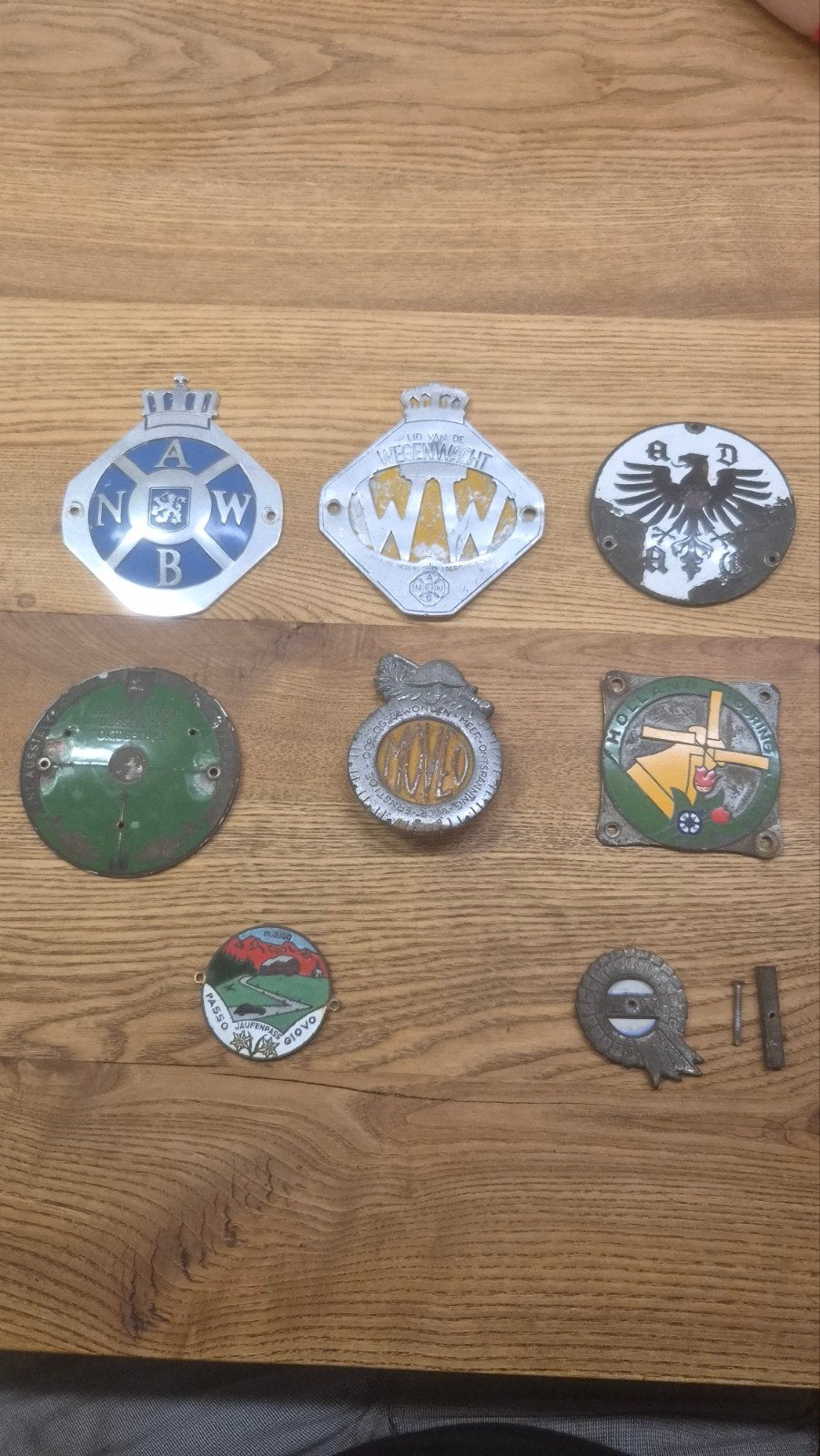 antieke vintage rally schildjes badges, Ophalen