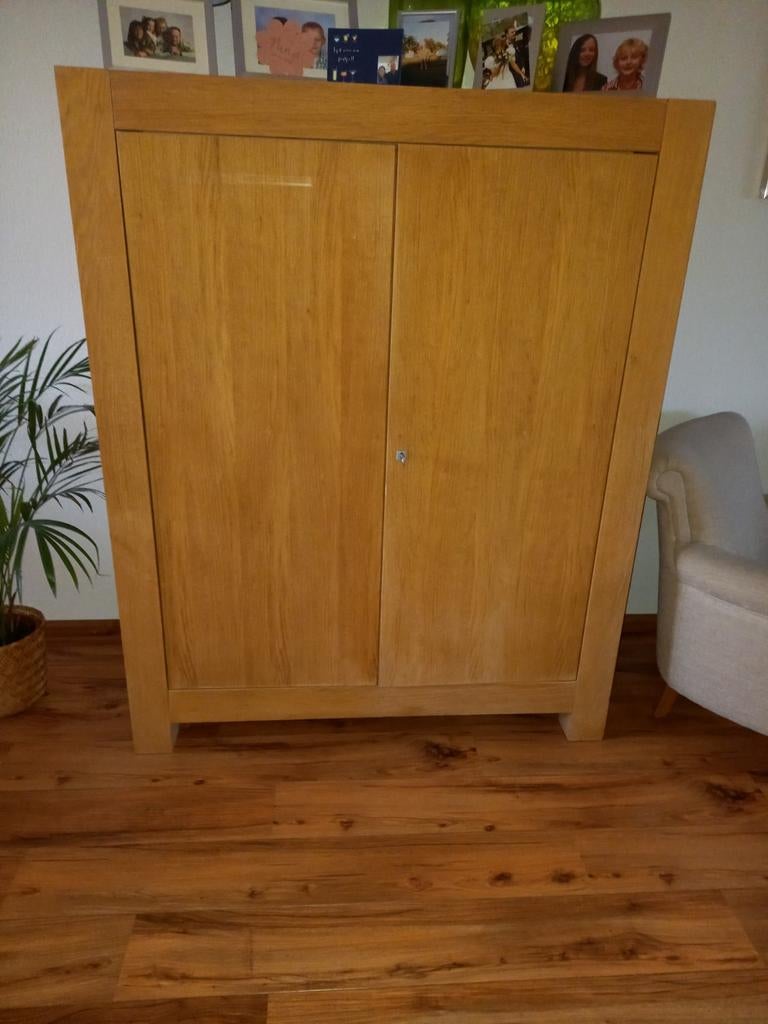 Massief eiken (computer) kast, Huis en Inrichting, Ophalen, 170 cm of meer