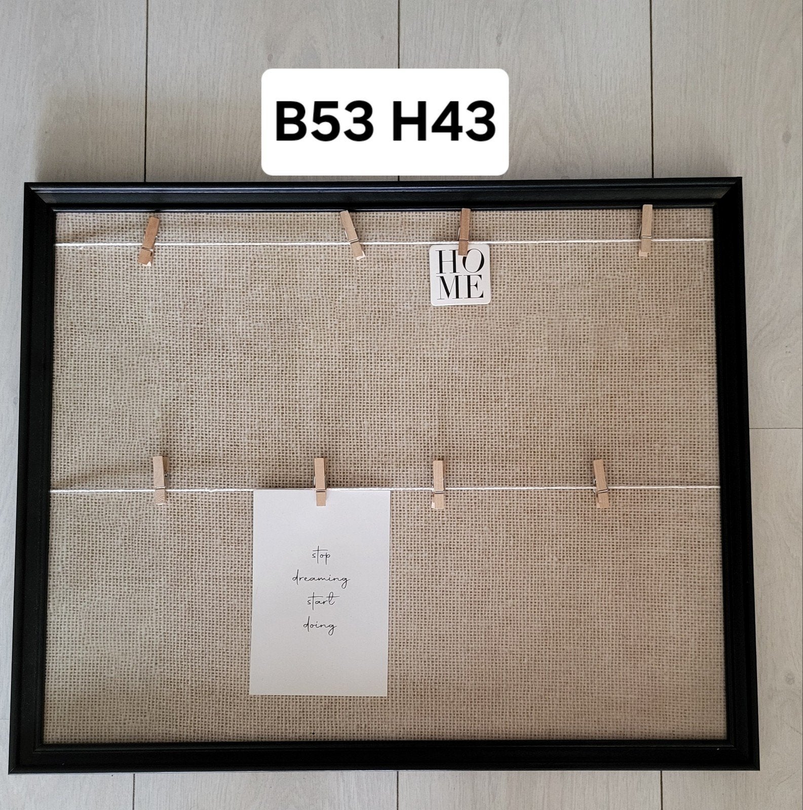 Stijlvol memobord met fotolijst en knijpers (B53 H43), Ophalen, Nieuw, Overige typen