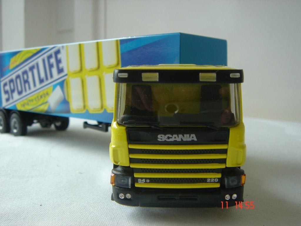 Lion Toys Scania 94D Sportlife, Ophalen of Verzenden, Zo goed als nieuw, Bus of Vrachtwagen, Lion Toys