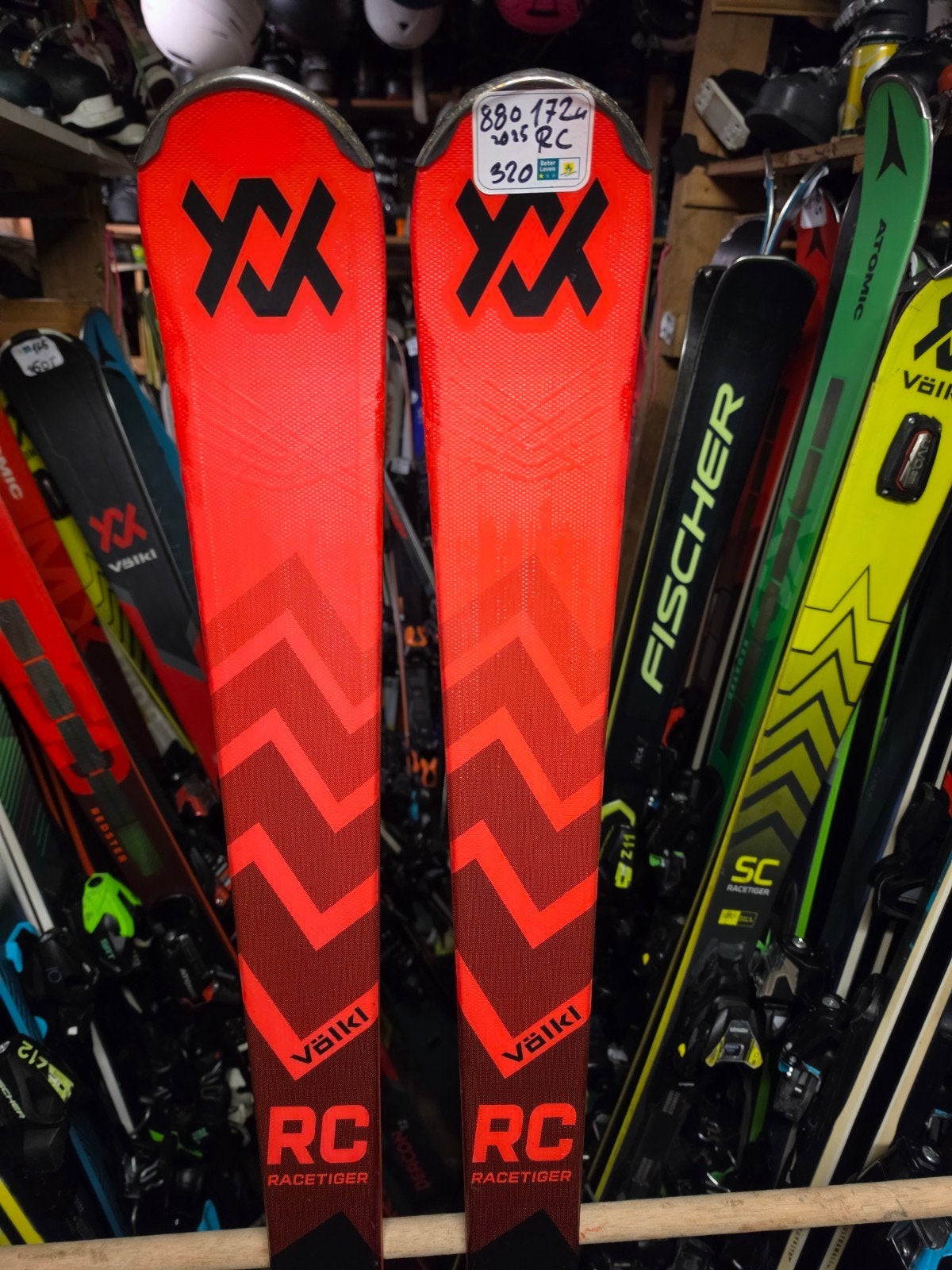 172cm VOLKL RACETIGER RC 880€ 2025 GEVORDERD TOP SKI, Overige merken, 160 tot 180 cm, Gebruikt, Q