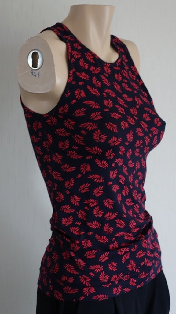 nieuwe donkerblauwe PENN EN INK top met rood, Kleding | Dames, Tops, Overige kleuren, Penn & Ink, Verzenden, Nieuw