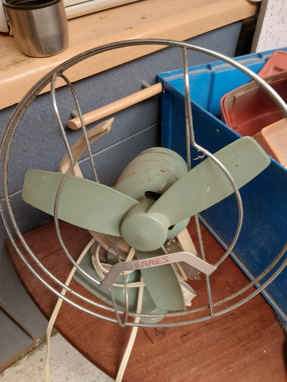Vintage Erres Ventilator - Retro Tafelventilator, Witgoed en Apparatuur, Ventilatoren, Gebruikt, Tafelventilator, Ophalen of Verzenden