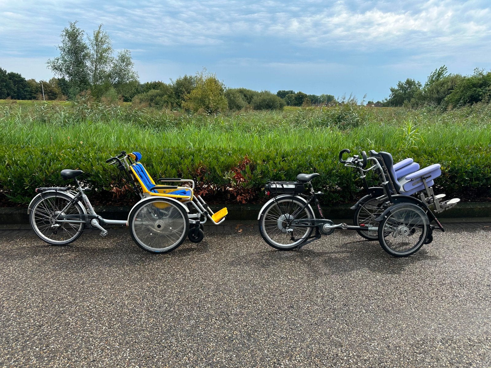 Huka duet rolstoelfiets Elektrisch deelbaar, Ophalen, Gebruikt, Schijfrem, Huka