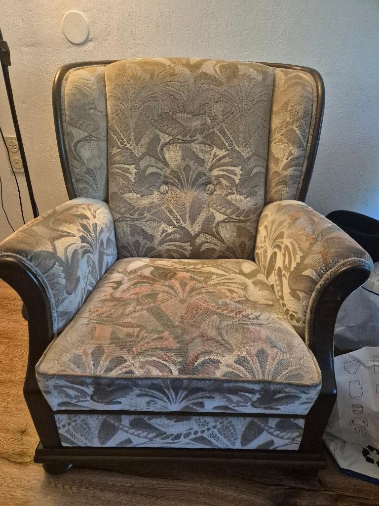 Retro bank 3 zits en 2 1 zits, Huis en Inrichting, Banken | Bankstellen, Ophalen, Gebruikt, Minder dan 75 cm, 150 tot 200 cm