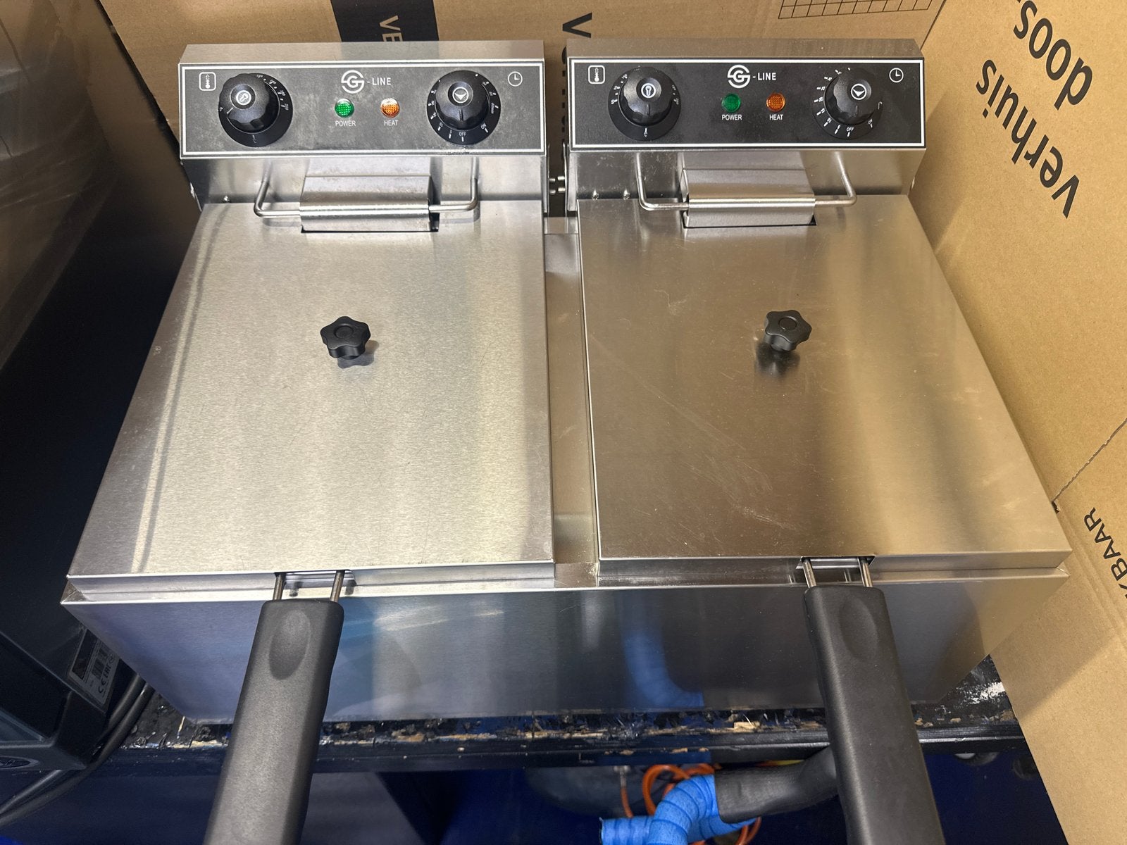 G7 Dubbele Friteuse 2 x 8 Liter - Horeca & Gezinsgebruik, 4 liter of meer, Ophalen, Gebruikt, Duo-friteuse