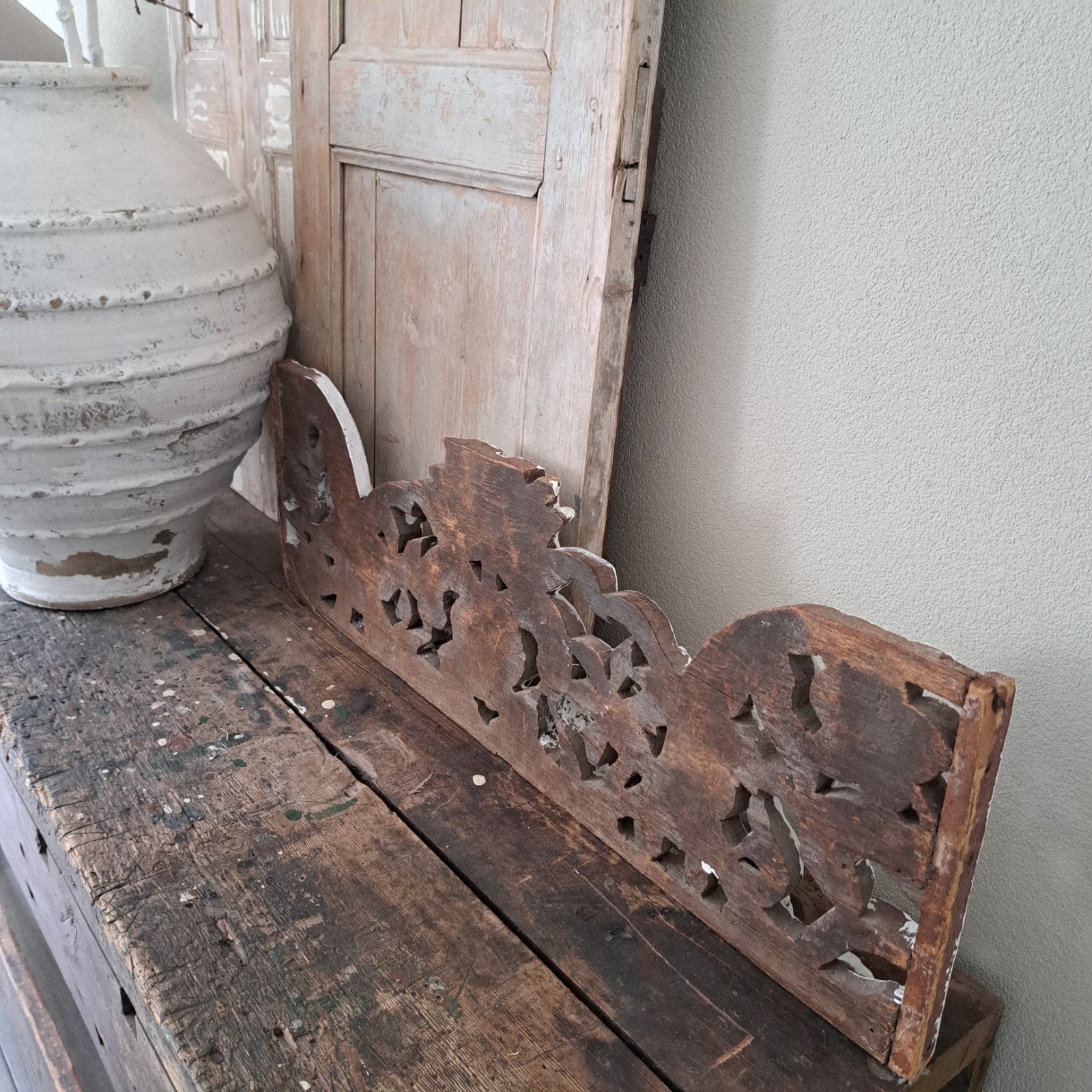 Houten ornament paneel - 93x32 cm, Antiek en Kunst, Ophalen