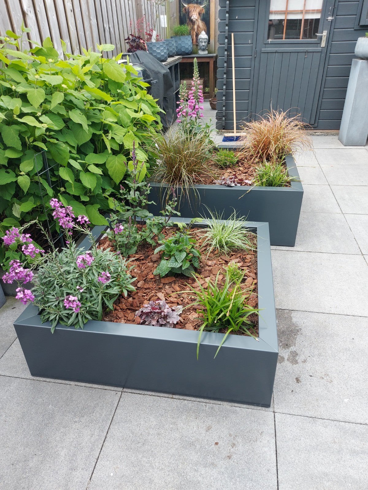 grote plantenbakken in het wit , zwart en antraciet, Tuin en Terras, Bloembakken en Plantenbakken, Nieuw, Metaal, Balkon, Tuin