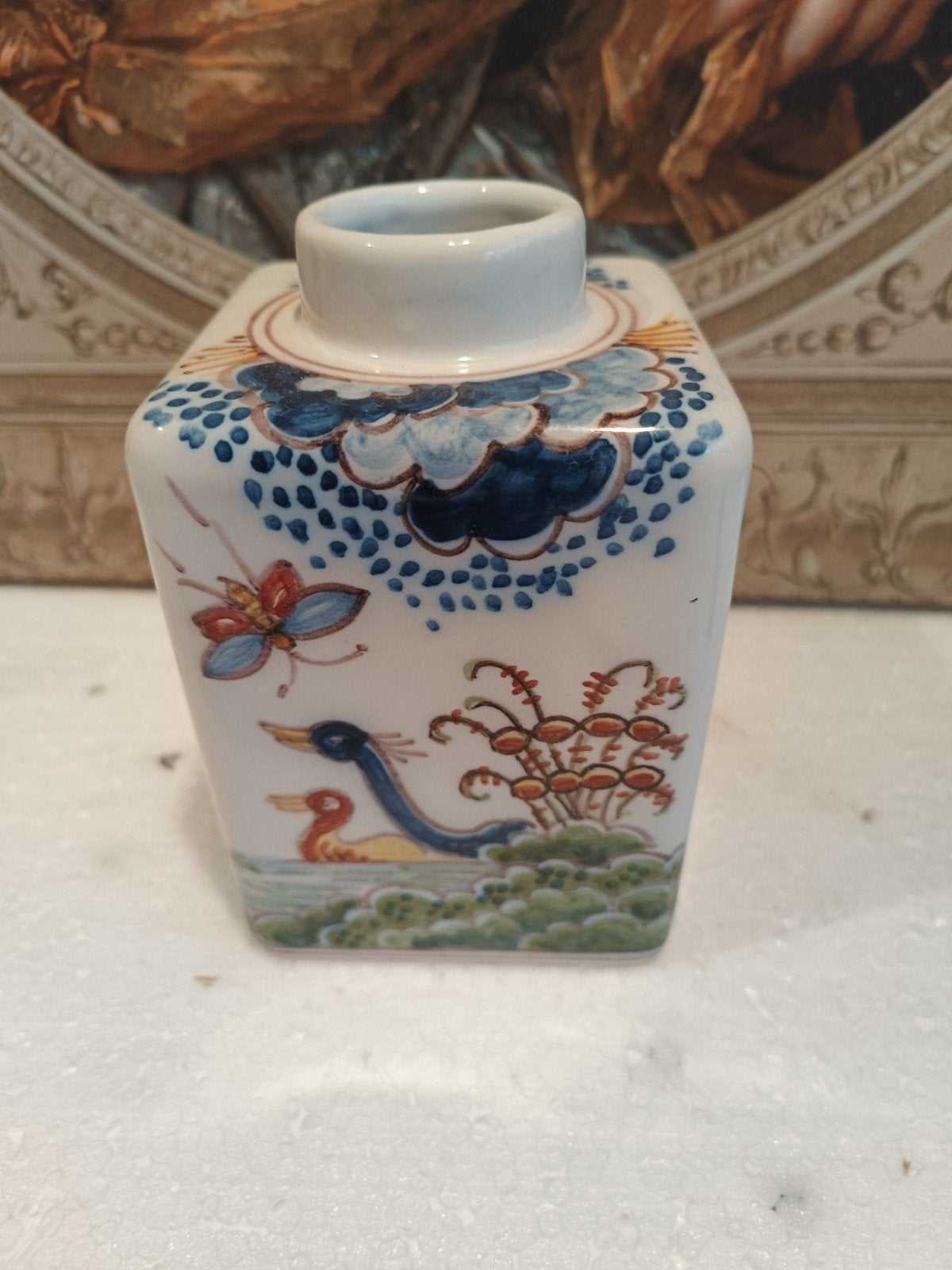 Uniek Makkum Potje met Handgeschilderde Decoratie, Antiek en Kunst, Antiek | Porselein, Ophalen of Verzenden
