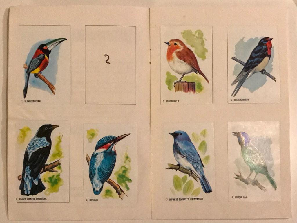 Vogelplaatjes voor het plaatjes plakboek van Bolletje, Ophalen of Verzenden