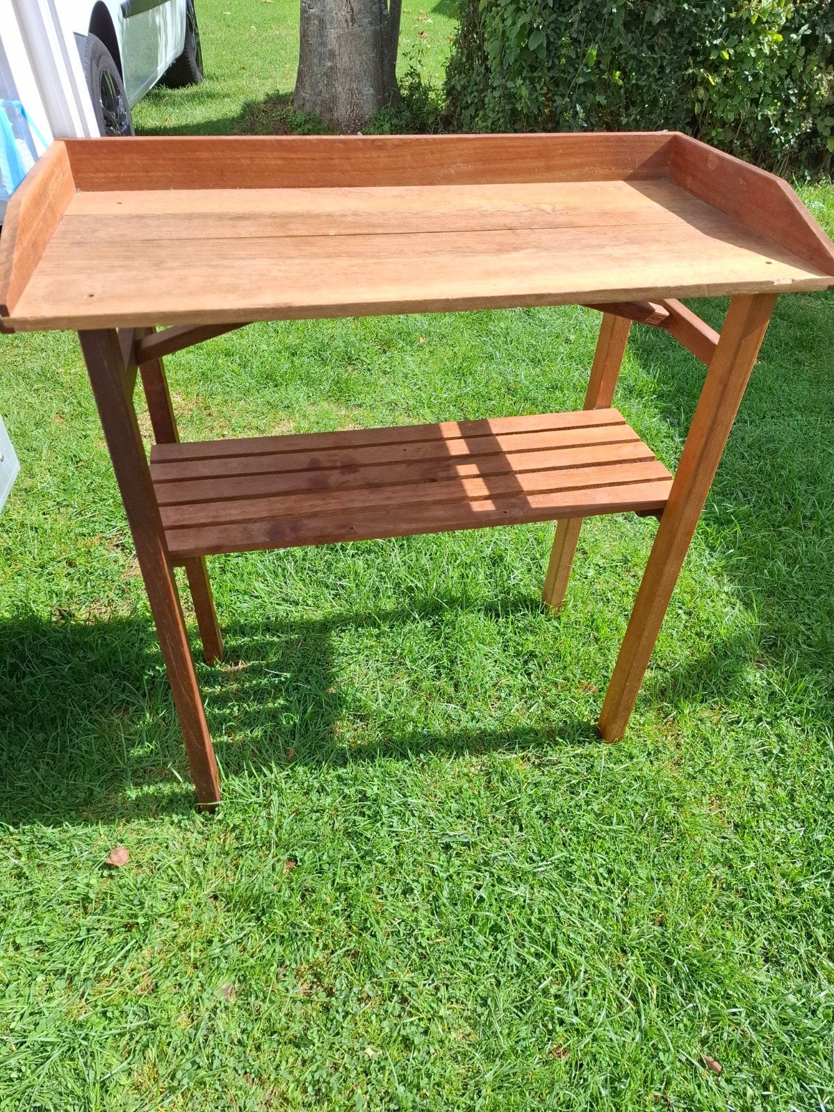 Houten Oppottafel / Bijzettafel, Tuin en Terras, Ophalen of Verzenden