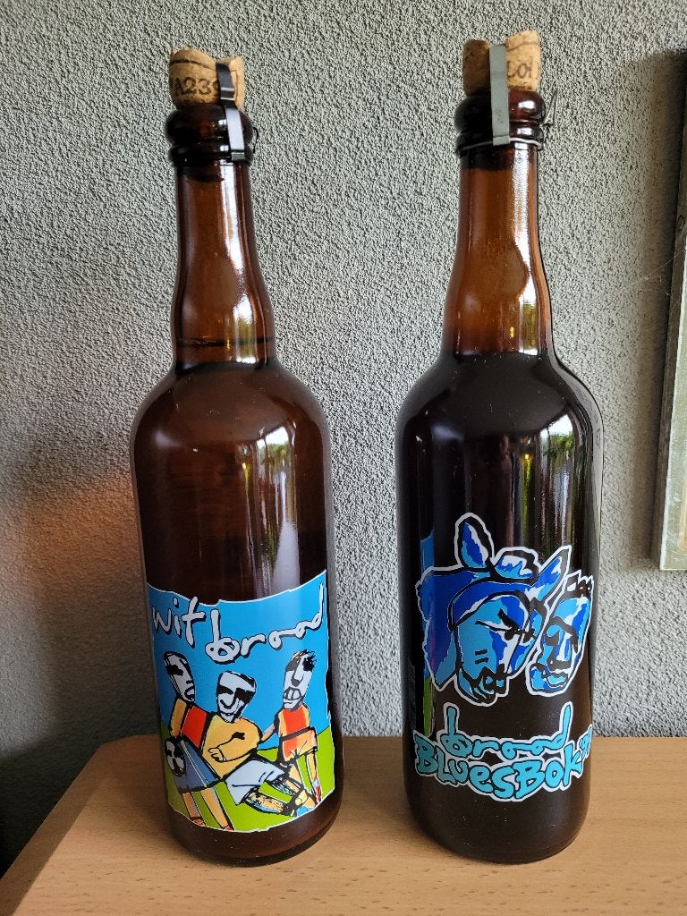 Herman brood, 2 bierflessen., Antiek en Kunst, Ophalen of Verzenden