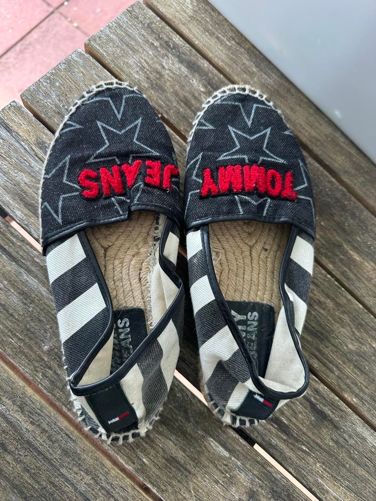 Tommy Jeans Espadrilles Maat 39 Zwart/Wit, Ophalen of Verzenden, Zo goed als nieuw, Zwart, Espadrilles of Moccasins