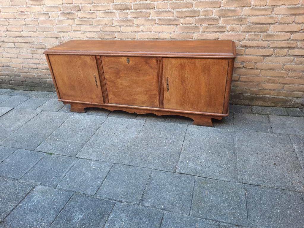 Vintage houten dressoir/kast met 3 deuren, Ophalen