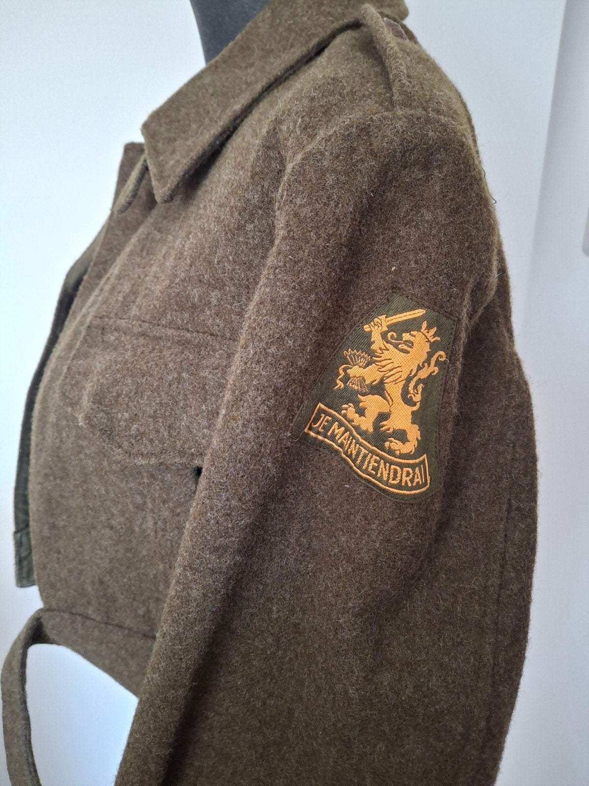Legergroene militaire jas - nette staat, Ophalen of Verzenden, Landmacht, Nederland, Kleding of Schoenen