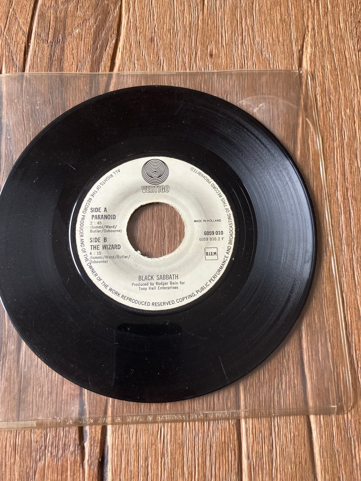 Black Sabbath - Paranoid / The Wizard (Single), Gebruikt, 7 inch, Ophalen of Verzenden, EP