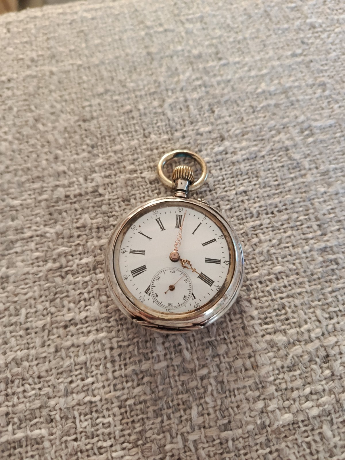 Antieke zilveren zakhorloge - Loopt goed, Sieraden, Tassen en Uiterlijk, Antieke sieraden, Ophalen of Verzenden