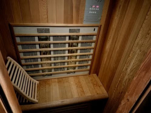 Tweepersoons infrarood sauna ->  €100,-!!!!, Sport en Fitness, Sauna, Ophalen, Gebruikt, Infrarood, Complete sauna