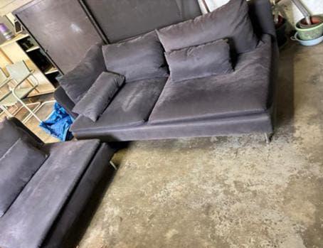 Grijze Soderhamn Ikea 2 delen, Huis en Inrichting, Banken | Sofa's en Chaises Longues, Ophalen, Zo goed als nieuw, Stof