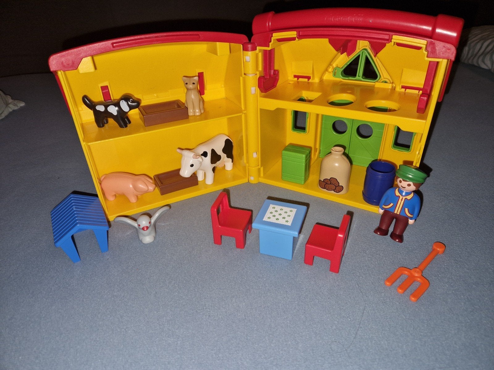 123 playmobile meeneem boerderij met dieren, Kinderen en Baby's, Speelgoed | Playmobil, Gebruikt, Complete set, Overige typen