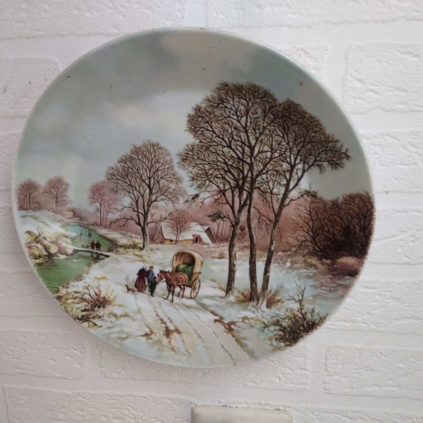 Decoratieve Wandplaat - Winterlandschap, Ophalen