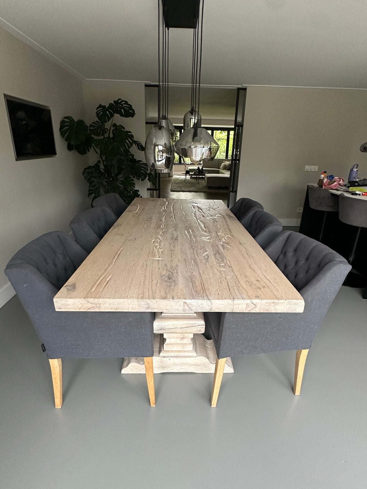Goossens Kloostertafel – 220 x 100 cm, Huis en Inrichting, Ophalen, Eikenhout, 200 cm of meer, 50 tot 100 cm