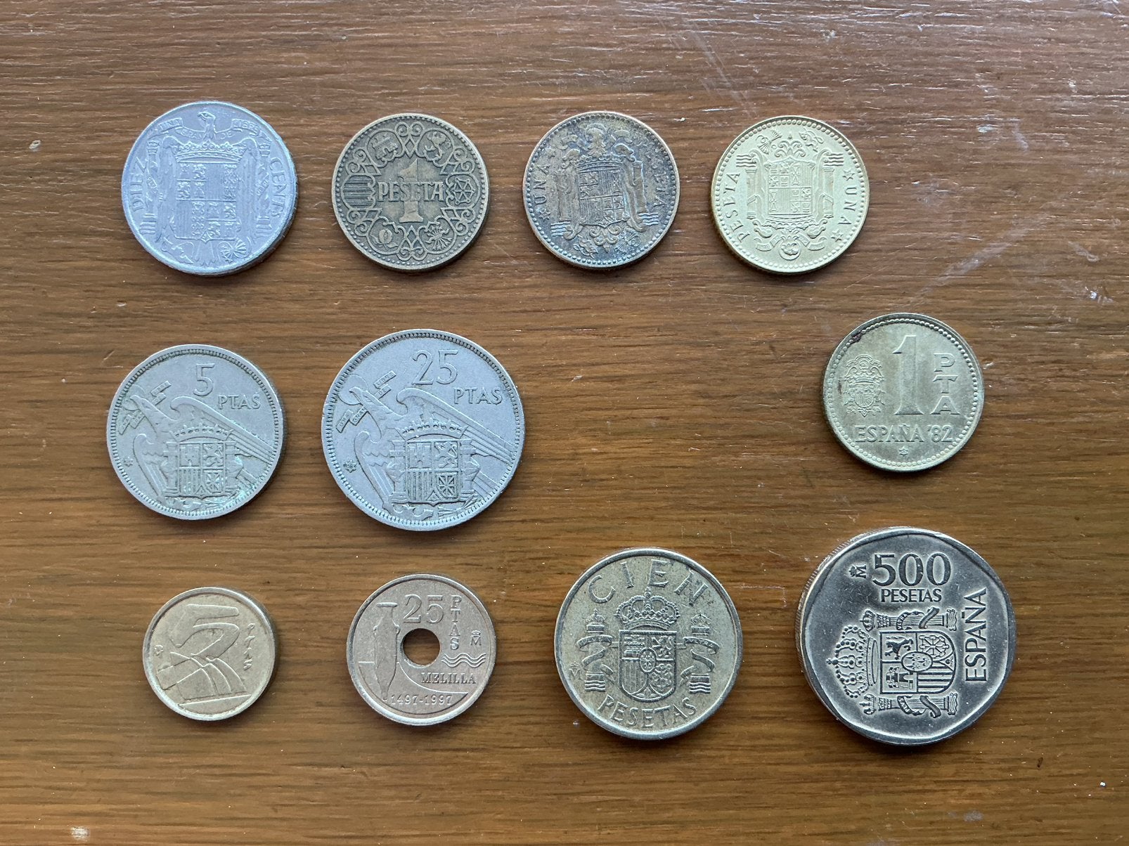 Munten Spanje na WO II, Ophalen of Verzenden, Overige landen
