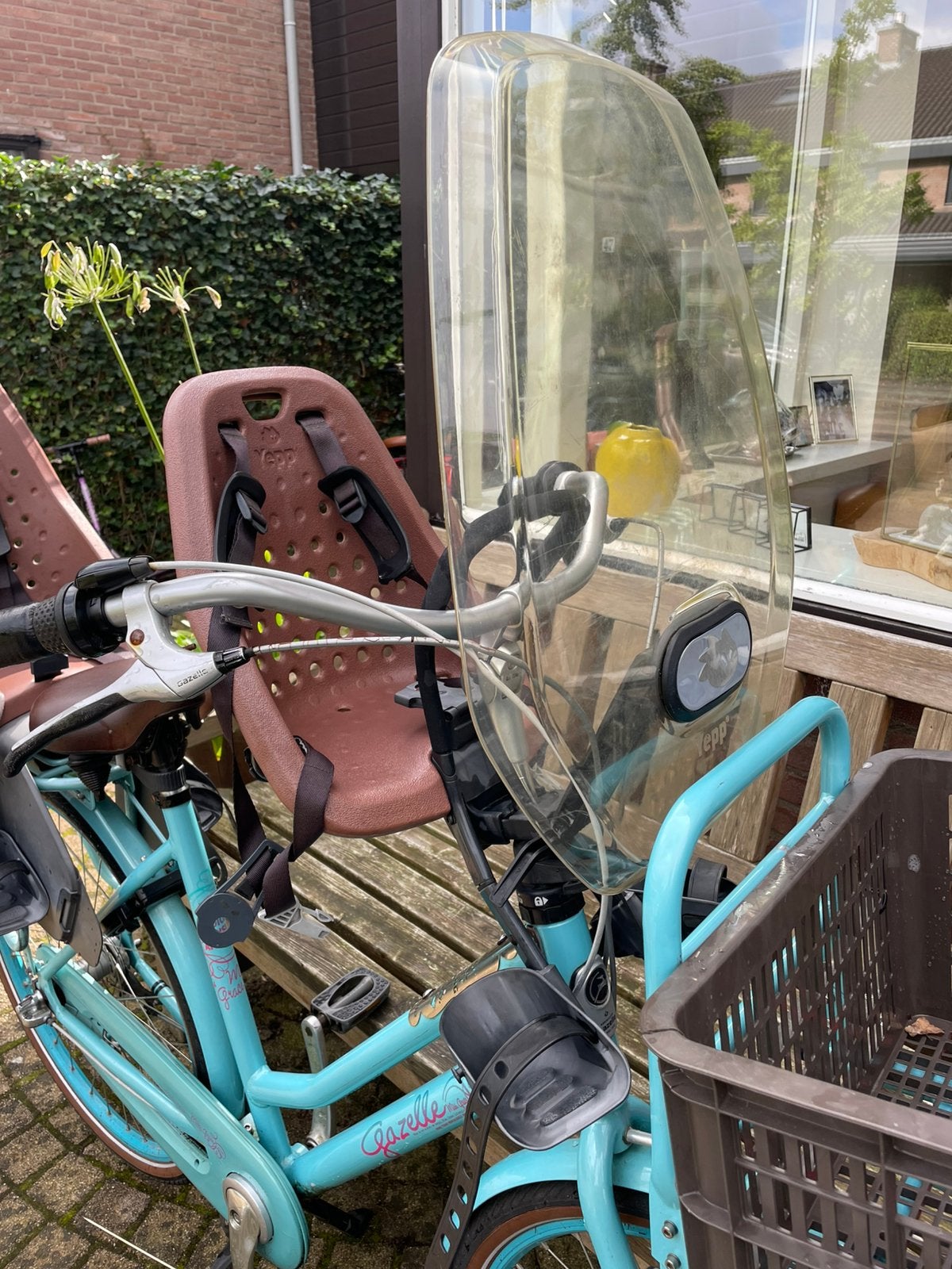 Thule yepp voorzitje met windscherm, Ophalen, 0 t/m 18 kg, Voorzitje, Gebruikt