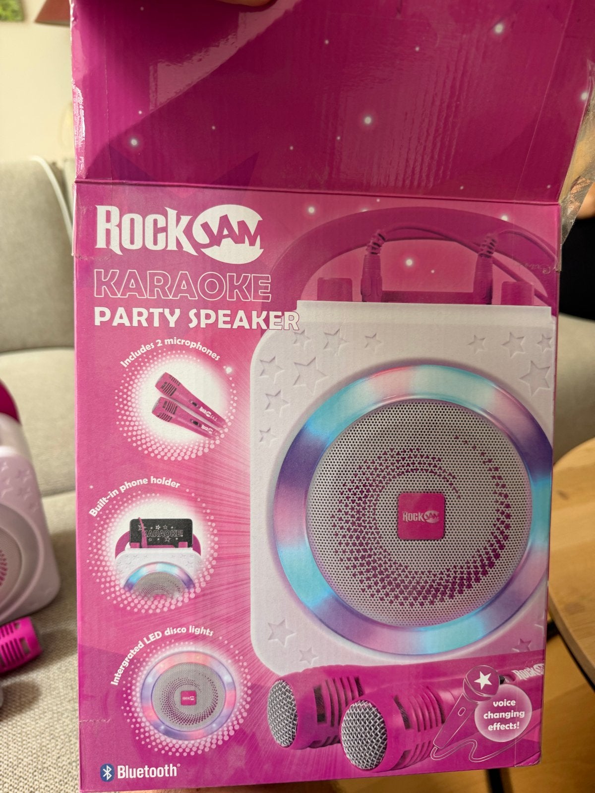 RockJam Karaokeset met 2 microfoons en discolampen, Ophalen of Verzenden, Zo goed als nieuw, Complete set