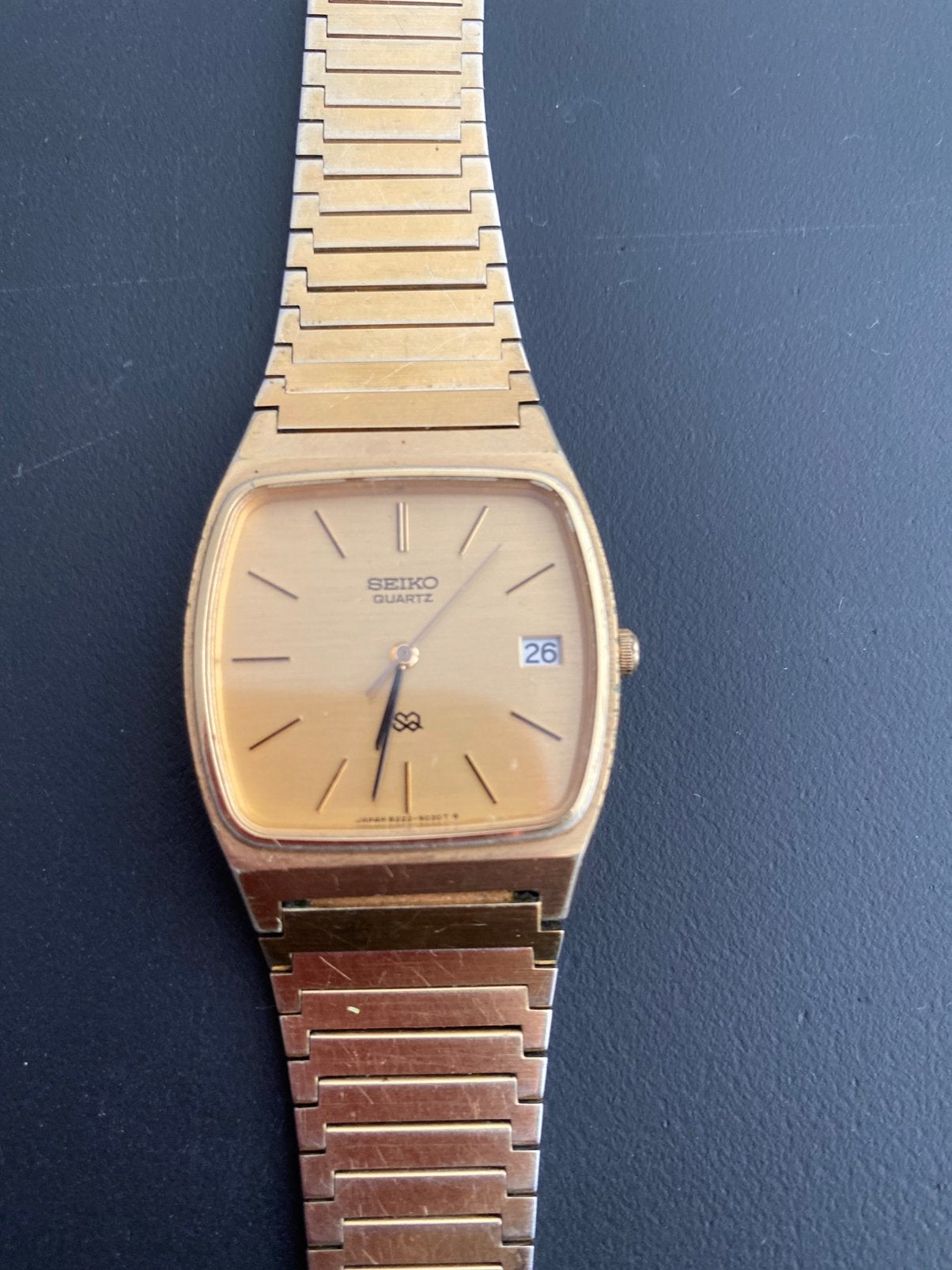 Seiko 8222-5080 uit ‘80, Sieraden, Tassen en Uiterlijk, Horloges | Heren, Gebruikt, Polshorloge, Ophalen of Verzenden, Overige materialen