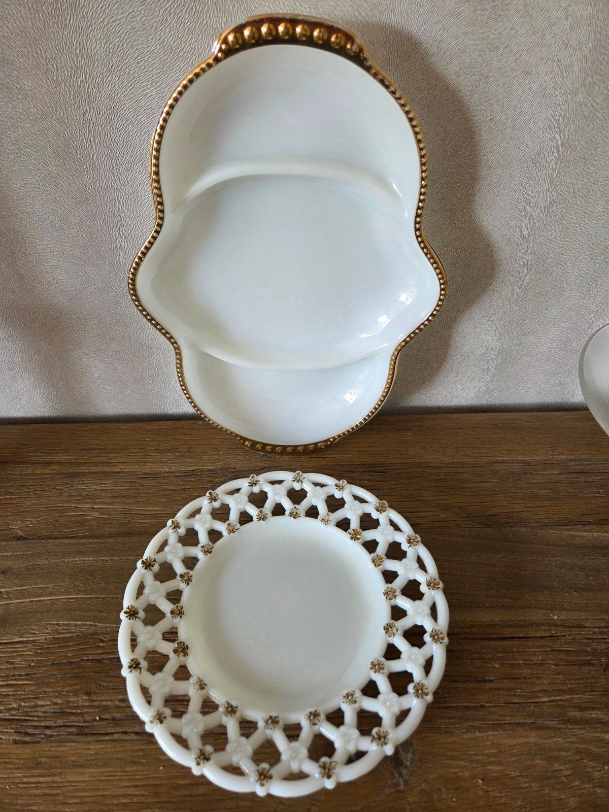 Vintage Melkglas Schaal & Bord - Fire King, Ophalen of Verzenden