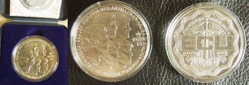 10 ecu Koninklijke Familie 1992, Postzegels en Munten, Penningen en Medailles, Verzenden, Overige materialen, Nederland