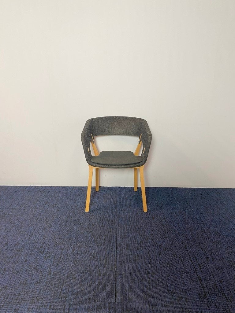 4 x Vergaderstoel Kusch & Co 3000 Njord, donkergrijs / hout, Ophalen, Gebruikt, Vier, Stof