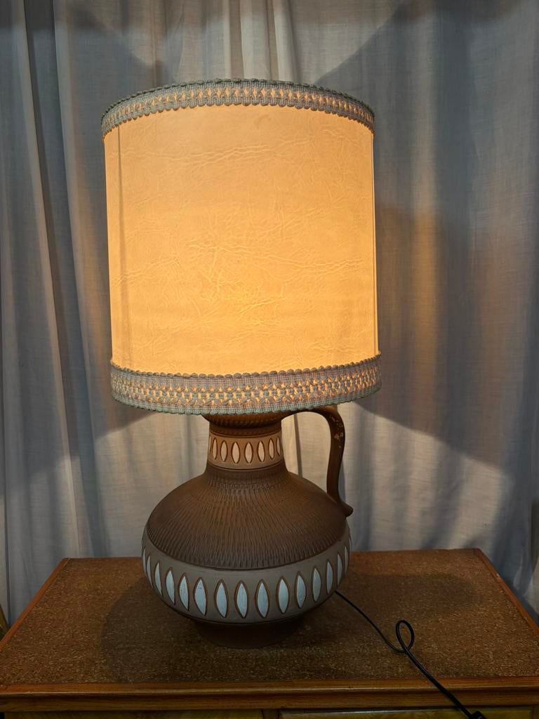 Grote vintage vloerlamp, tafellamp,keramiek, Huis en Inrichting, Lampen | Tafellampen, Ophalen of Verzenden, Gebruikt, Minder dan 50 cm