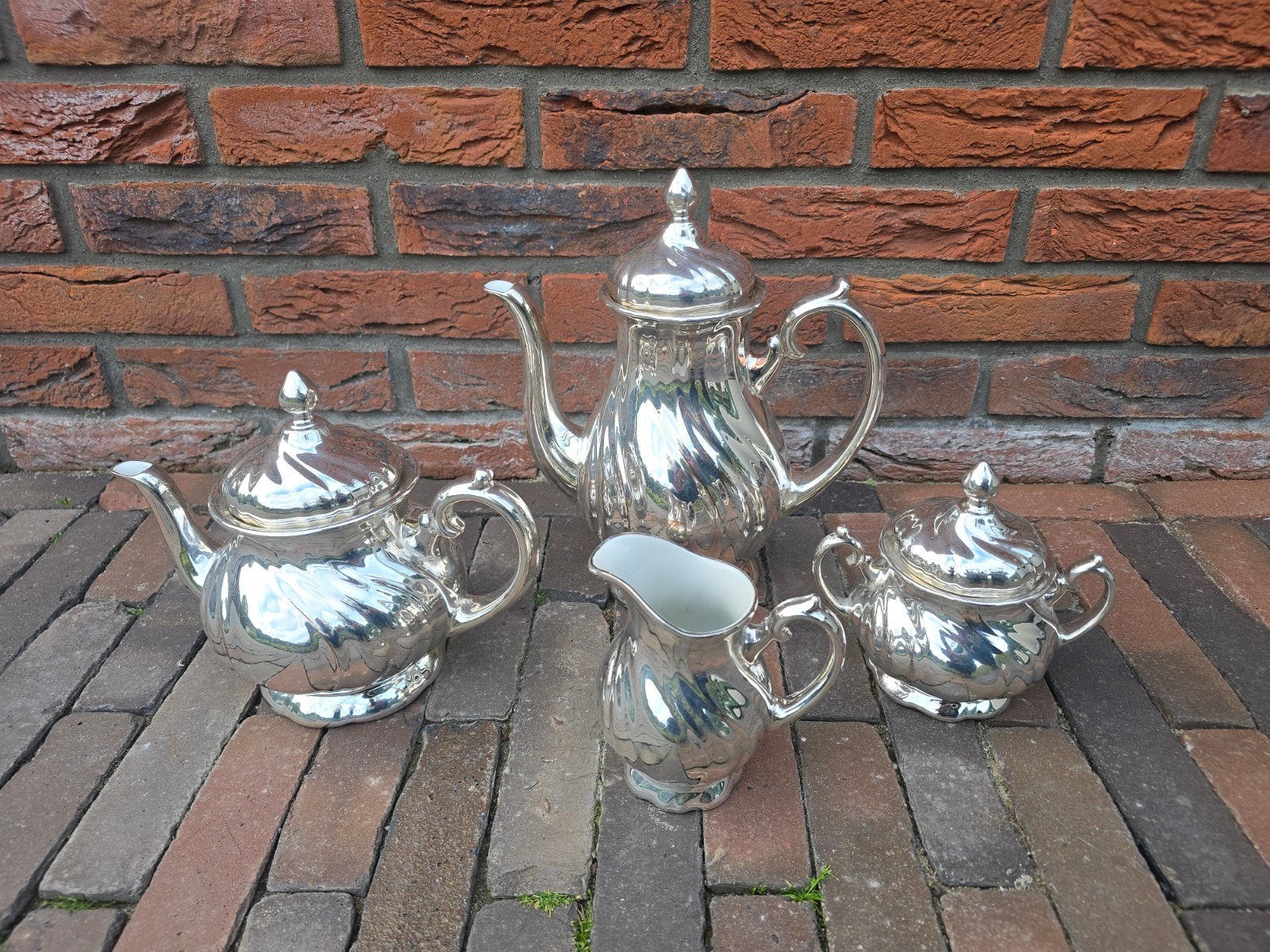 WMF (Germany) Silver-Coated Porcelain Tea Set 1900 /1910 €99, Ophalen of Verzenden