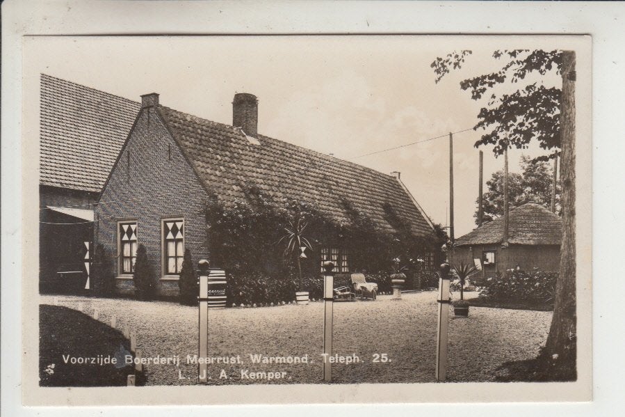 Warmond - Leiden, Boerderij Meerrust - Voorzijde, Ophalen of Verzenden, Voor 1920, Ongelopen, Zuid-Holland